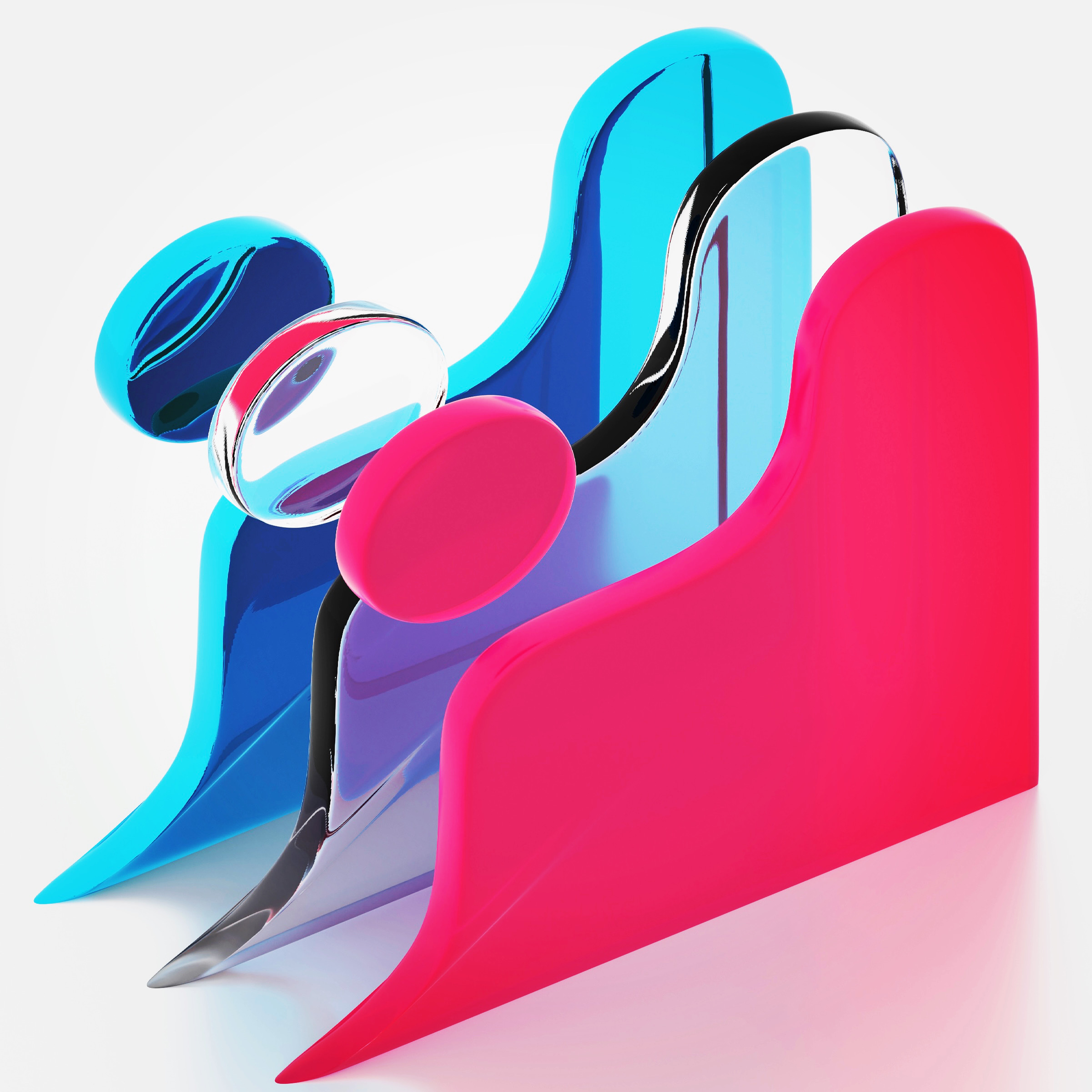 a set of three abstract blobs