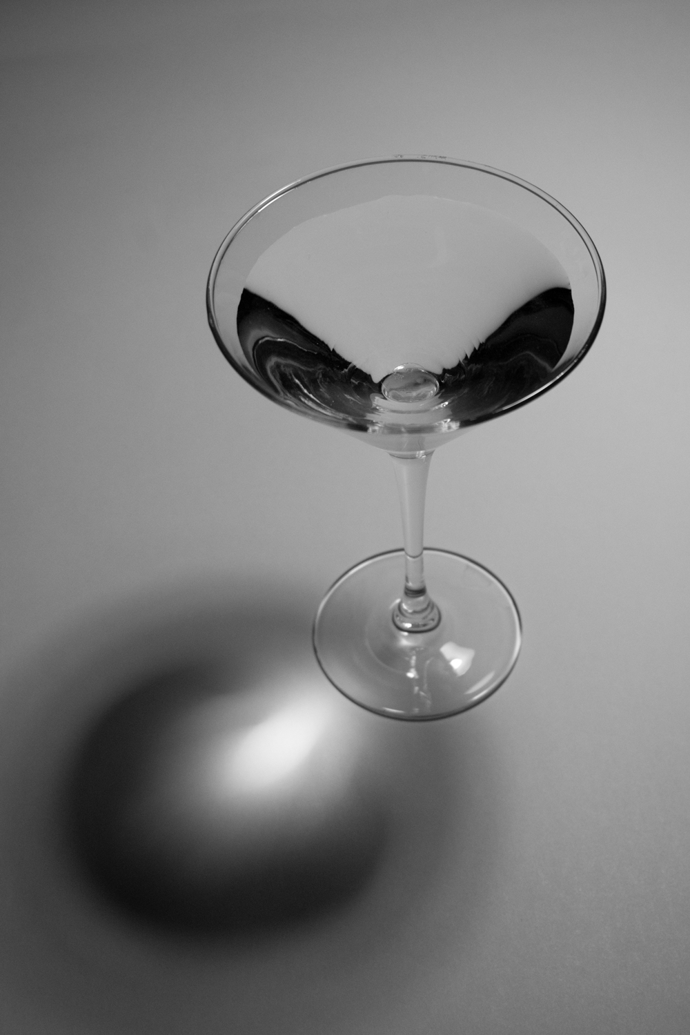 a martini glass filled with water