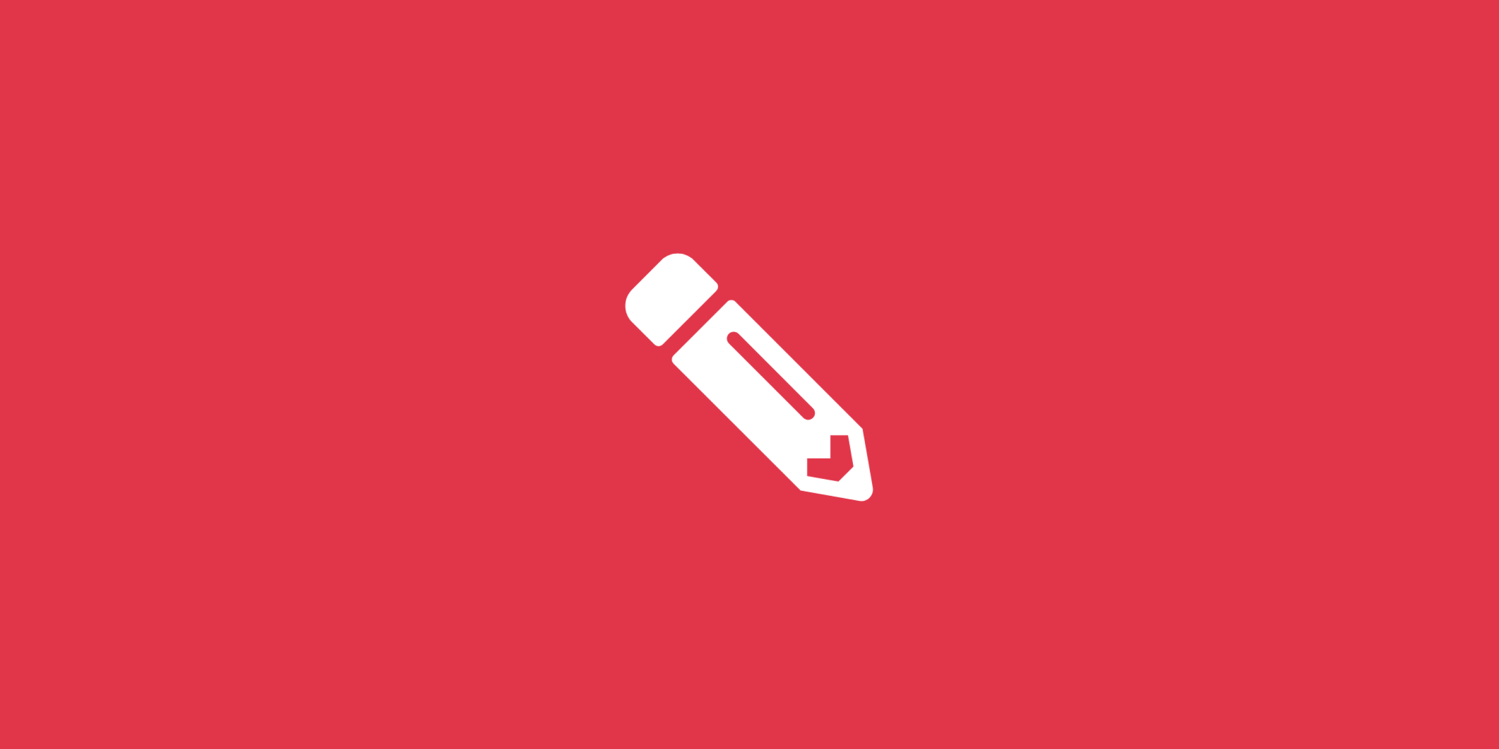 icon of a pencil on a red background