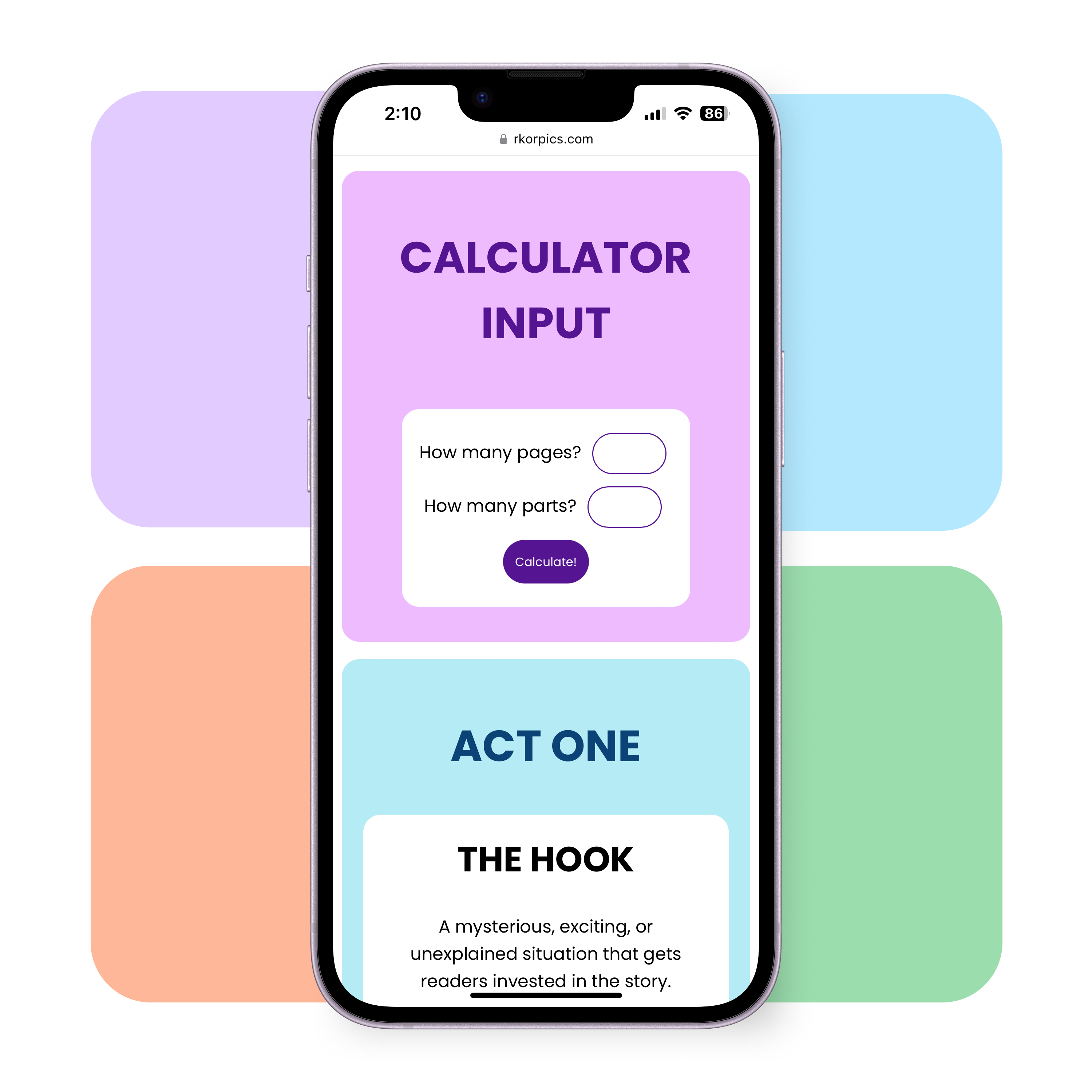 hero image for the three act calculator