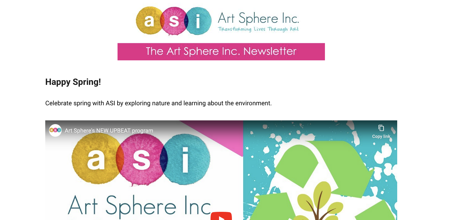 a screenshot of the old ASI newsletter